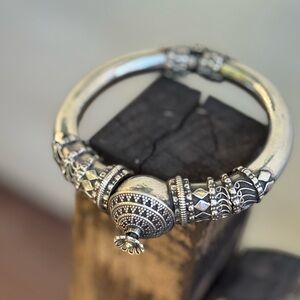 Unique  tribal sterling silver ethnic bracelet handmade in India.